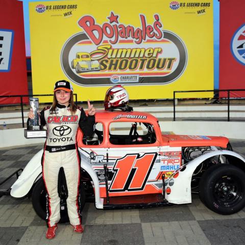 Gracie Trotter, a 17-year-old driver from Denver, North Carolina, is in contention for her first title at this summer's Bojangles' Summer Shootout at Charlotte Motor Speedway.