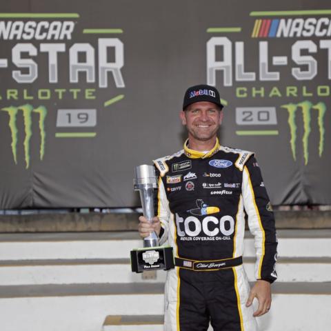 Clint Bowyer will start from the pole Saturday night.