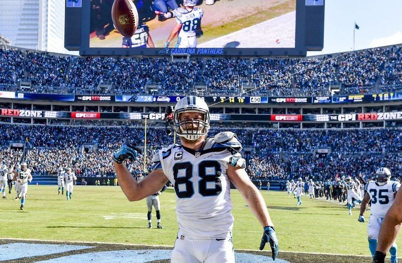 Carolina Panthers tight end Greg Olsen (88) will serve as the honorary pace car driver for the May 21 NASCAR Sprint All-Star Race at Charlotte Motor Speedway. 