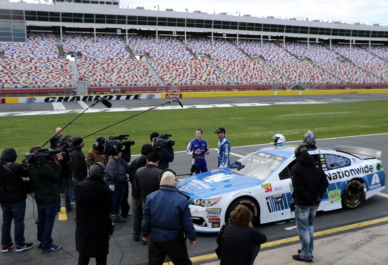 Facebook CEO Mark Zuckerberg and Hendrick Motorsports driver Dale Earnhardt Jr. filmed a Facebook Live during a ride along event at Charlotte Motor Speedway on Tuesday, March 14, 2017.
