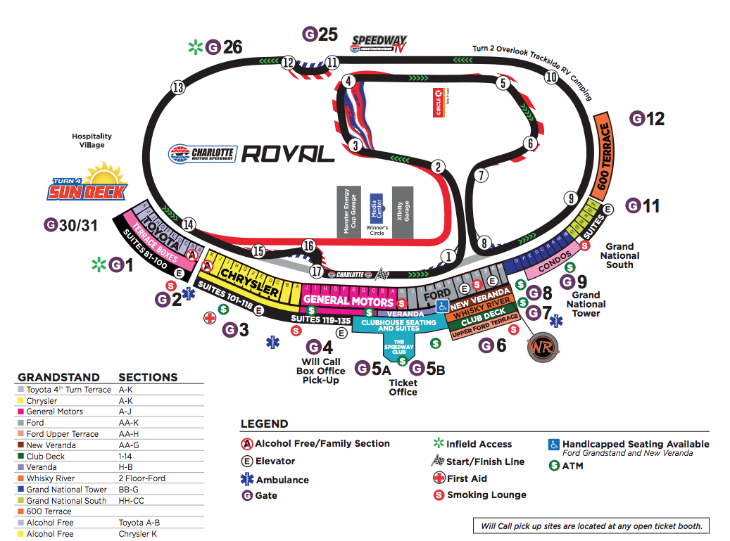 Charlotte Motor Speedway Seating Chart