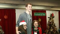 Charlotte Hornets star Cody Zeller drew plenty of attention in the Christmas village during opening night of the sixth annual Speedway Christmas at Charlotte Motor Speedway.