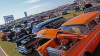 Candy-colored hot rods fill the infield during opening day of the 22nd annual Goodguys Southeastern Nationals at Charlotte Motor Speedway.