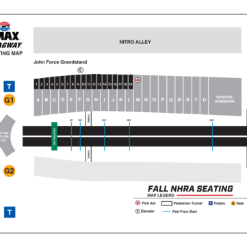 2025 NHRA 4-Wide Carolina Nationals Seating Map