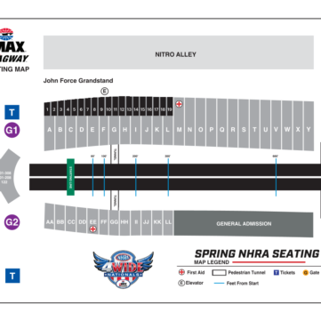 2025 American Rebel Light NHRA 4-Wide Nationals Seating Map