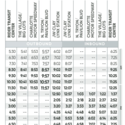 CCX - Time Table