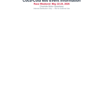 Event Staff - Coca-Cola 600