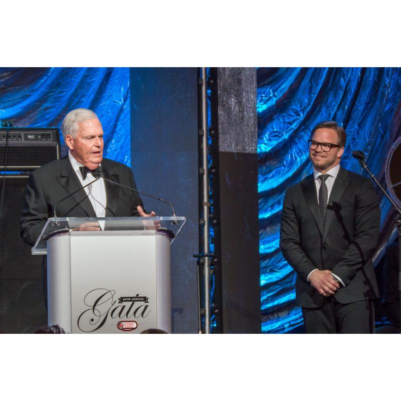 NASCAR team owner Rick Hendrick, left, joined Speedway Motorsports, Inc. President and CEO and Speedway Children's Charities Vice Chairman Marcus Smith at the Speedway Children's Charities Gala on Wednesday at the Ritz-Carlton in Charlotte, North Carolina.