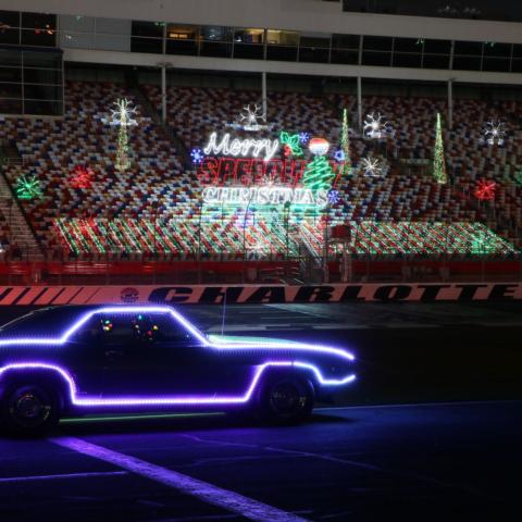 Charlotte Motor Speedway’s annual Christmas lights show returned on Friday with a remarkable display of 4 million lights coupled with an opening-night fireworks show.