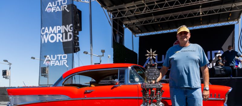 Arnold Walker’s custom-made 1957 Chevrolet Bel Air won the prestigious Walt Hollifield Best of Show Sunday at the AutoFair presented by Camping World.