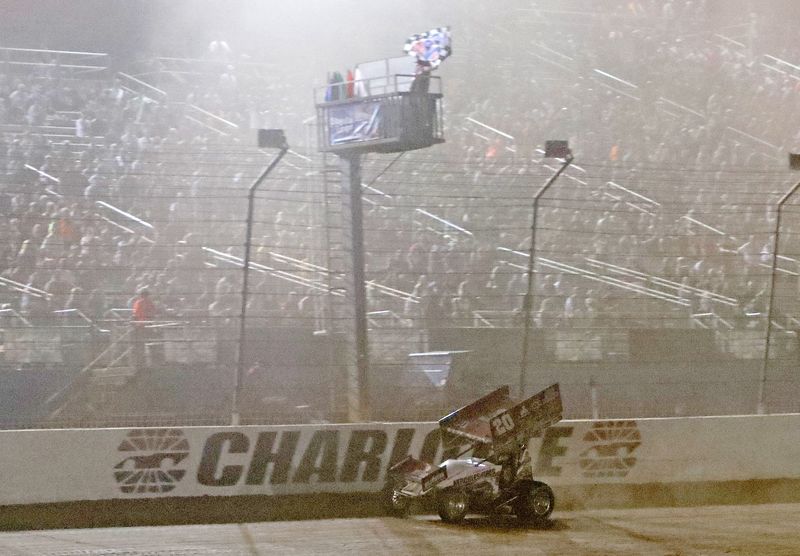 Greg Wilson captured his first victory at The Dirt Track at Charlotte in Friday's Circle K NOS Energy Outlaw Showdown. (CMS/HHP photo)