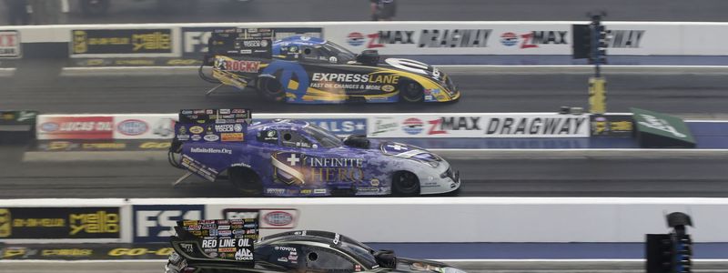 Alexis DeJoria paced the field with a record-setting 3.934-second pass during the second day of qualifying at the NHRA 4-Wide Nationals presented by Lowes Foods.