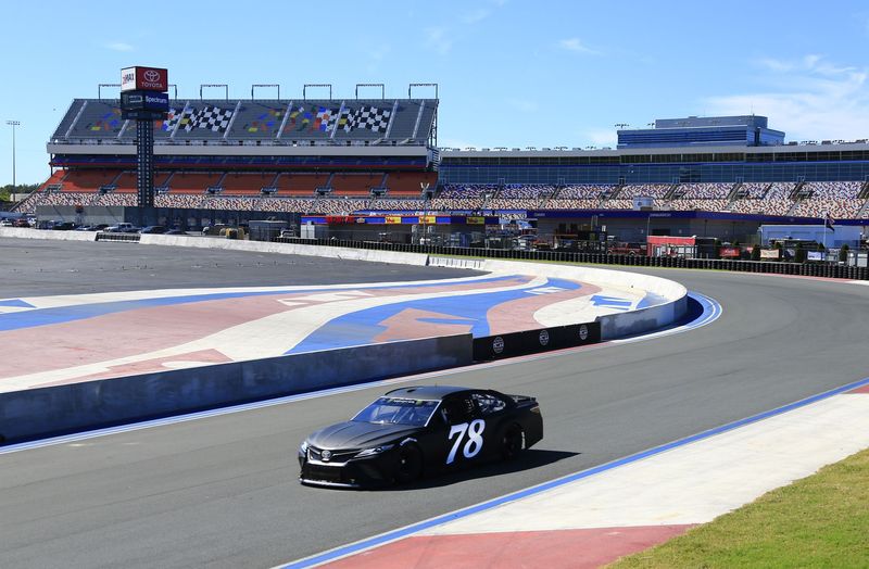 Martin Truex Jr., who won the Bank of America 500 on Oct. 8 at Charlotte Motor Speedway, tests Charlotte's 18-turn, 2.4-mile Roval during a Goodyear tire test on Wednesday. The Bank of America 500 on Sept. 30, 2018, will be contested on the Roval.