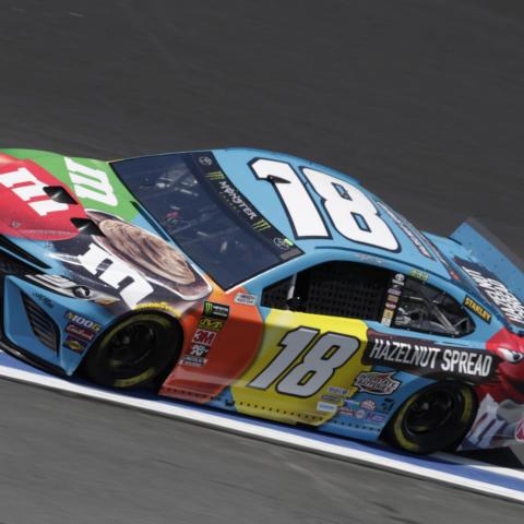 Kyle Busch during practice on Friday at Charlotte Motor Speedway.