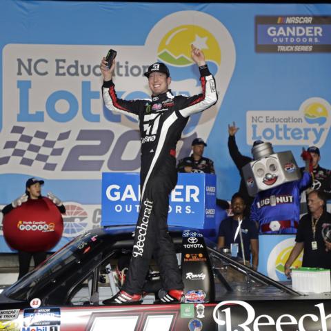 Kyle Busch won his sixth straight Gander Trucks race on Friday.