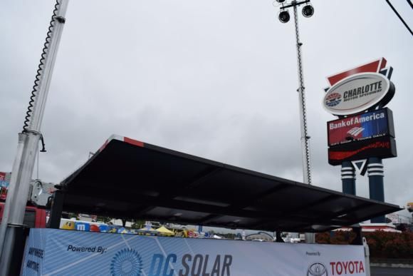 DC Solar will have 79 mobile solar products at Charlotte Motor Speedway during the 10 Days of NASCAR Thunder, including 60 solar light towers.