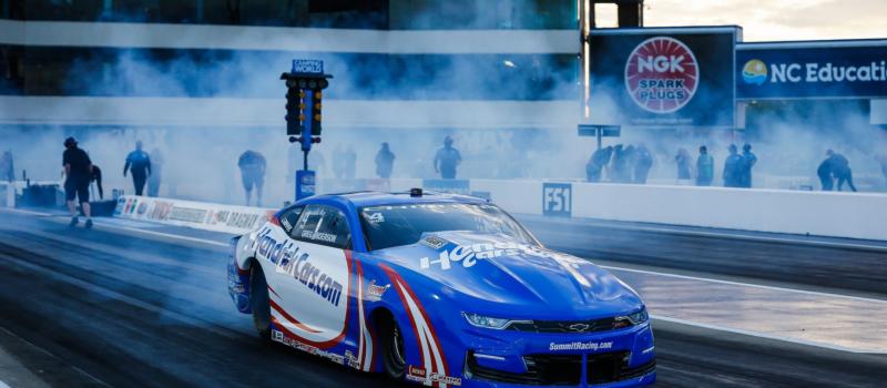 Pro Stock driver Greg Anderson, a three-time winner at zMAX Dragway, will look for his NHRA-best 98th career win this weekend at the DEWALT NHRA Carolina Nationals at the Bellagio of drag strips.