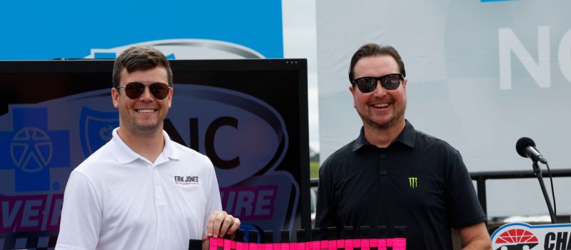 Kurt Busch announced during Charlotte Motor Speedway's Paint Pit Wall Pink event that his "Window of Hope" program, which raises money to support area breast cancer initiatives and organizations, has partnered with the Erik Jones Foundation to continue to grow the campaign.