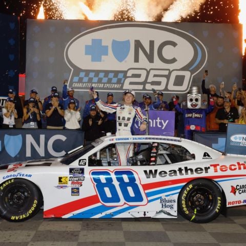 Connor Zilisch's win in Saturday's Blue Cross NC 250 was his 10th of the NASCAR Xfinity Series season.