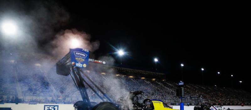 Brittany Force set track records in ET and speed with her 3.662 second, 333.08 mph pass during the opening round of qualifying at the NGK NTK NHRA Four-Wide Nationals on Friday. 