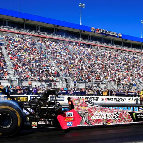 Brittany Force's 3.7-second pass on Saturday gave the defending Top Fuel champion the No. 1 qualifier spot for Sunday's NHRA Carolina Nationals presented by WIX Filters at zMAX Dragway.