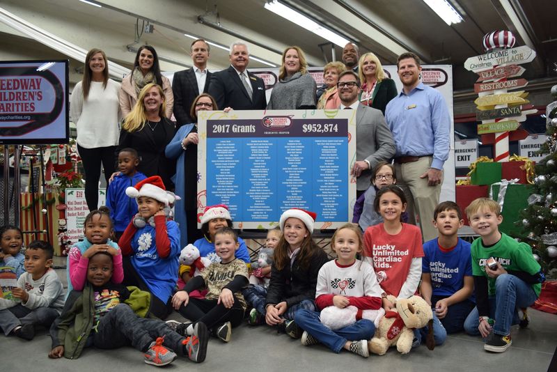The Charlotte chapter of Speedway Children's Charities donated more than $952,000 to 98 area charitable organizations in a special grant presentation on Wednesday at Charlotte Motor Speedway. 