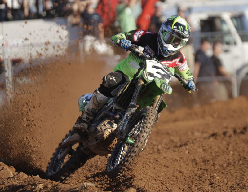 American Eli Tomac scored the overall victory in Saturday's Monster Energy MXGP of the Americas at The Dirt Track at Charlotte. 