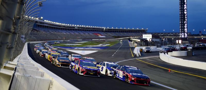 Alex Bowman (88) and Martin Truex Jr. (19) lead a pack of cars during the 2020 Coca-Cola 600. Of the 11 different drivers who have already captured wins this season, only Bowman and Truex have multiple victories. Will another driver clinch a playoff spot with a win Sunday? Time will tell.