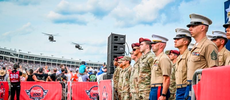 From military flyovers to heartfelt tributes, the Coca-Cola 600 pre-race ceremony delivers a powerful salute to service that resonates with drivers and fans alike.