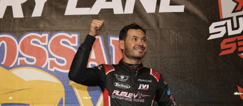 NASCAR champion Kyle Larson won his heat race, then led all 30 feature laps of Thursday's XR Super Series Colossal 100 Main Event to earn his first Super Late Model win at The Dirt Track at Charlotte.
