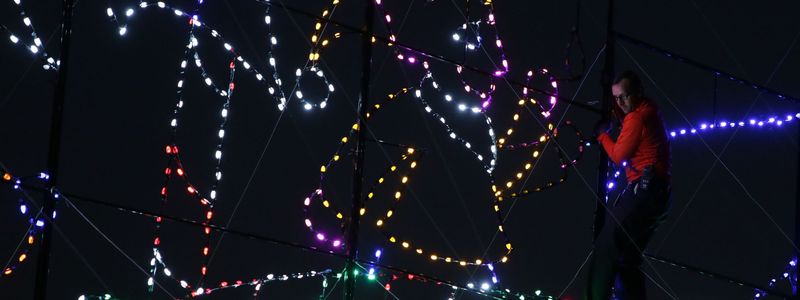 Charlotte Motor Speedway crews worked into the night testing lights and making final preparations for opening night of Speedway Christmas on Saturday, Nov. 19.