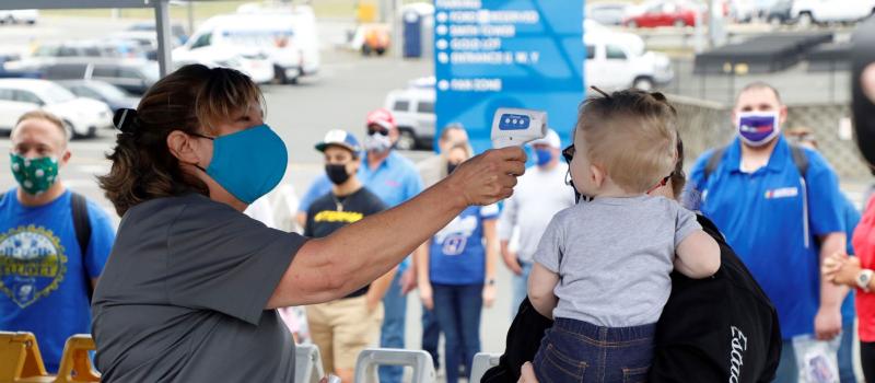 A select group of fans took part in a special "Journey of the Fan" event to walk through the new safety protocols in preparation for the weekend's races at Charlotte Motor Speedway. 