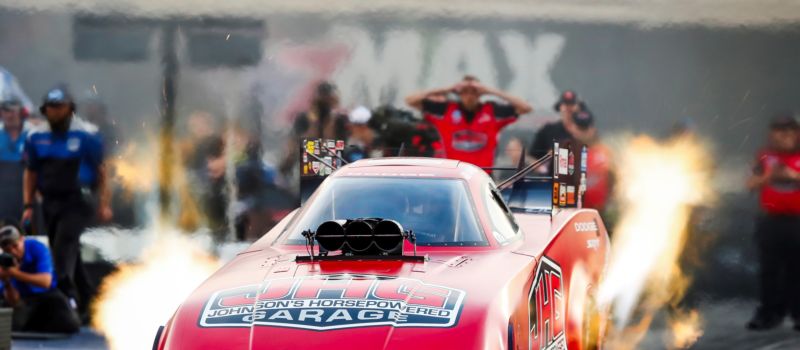 Funny Car driver Matt Hagan powered his 11,000-horsepower Tony Stewart Racing machine to a track-record 3.825-second pass during Friday’s Night of Fire at the Betway NHRA Carolina Nationals at zMAX Dragway to earn the provision No. 1 qualifier heading into the weekend.
