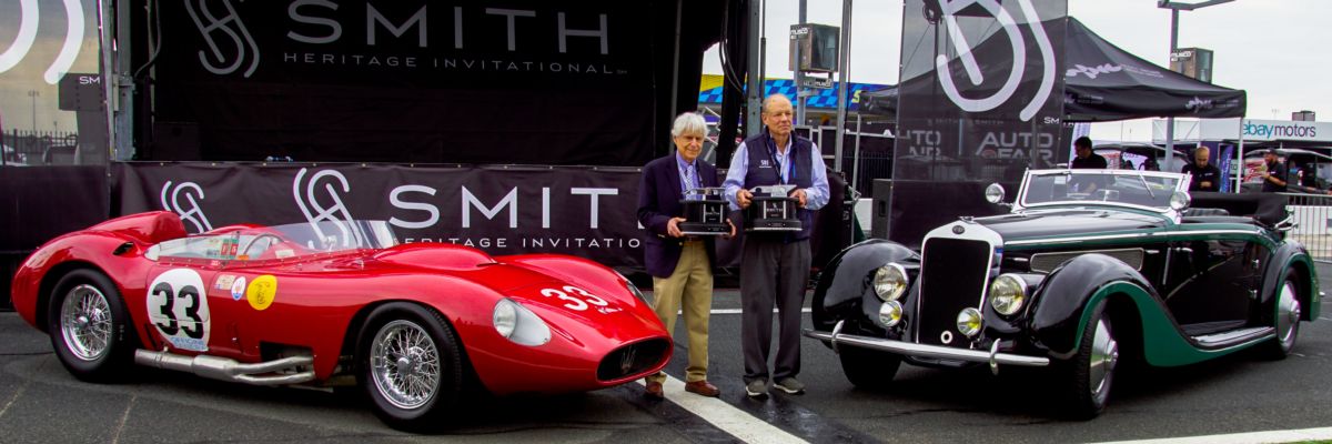 Nick Soprano's 1957 Maserati 450S and Paul Gould's 1937 Delage D8-120 were recognized as Chairman's Choice recipients during the inaugural Smith Heritage Invitational at AutoFair on Sunday, April 16, 2023 at Charlotte Motor Speedway.