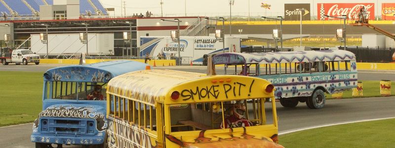 Area principals will go head-to-head in a school bus slobberknocker Tuesday night during Round 3 of the Bojangles' Summer Shootout at Charlotte Motor Speedway.