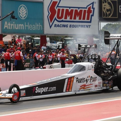 Top Fuel’s Clay Millican captured the Mission #2Fast2Tasty NHRA Challenge win for the first time in 2026 on Saturday at zMAX Dragway’s NHRA 4-Wide Nationals.