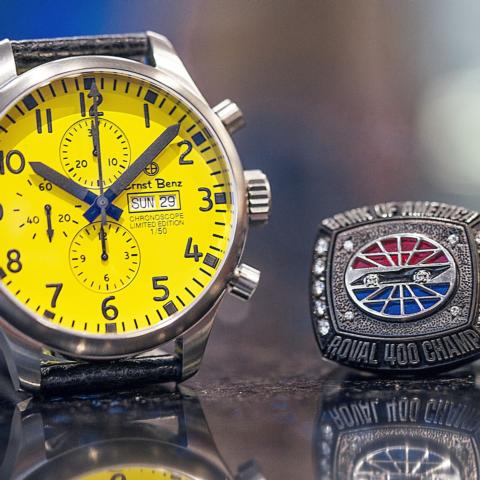 Sunday’s Bank of America ROVAL™ 400 winner will receive prizes including a Racing Yellow Ernst Benz ChronoScope Instrument watch and a 41-diamond, 34-pennyweight Jostens ring.