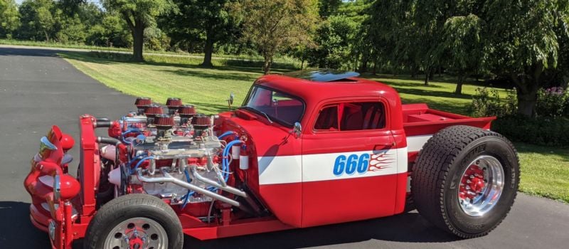 Jim Noble’s 1954 Chevrolet street rod and its one-of-a-kind “W-18” powerplant produces between 500 and 600 horsepower. The Michigan builder hand-crafted every piece of the one-of-a-kind machine, which will make its Carolinas debut at the Charlotte AutoFair, Sept. -10. 