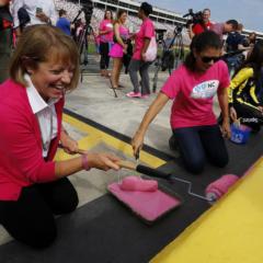 Breast Cancer Survivors Paint Pit Wall Pink