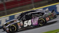 Kyle Busch battles for position during Friday's Drive for the Cure 300 presented by Blue Cross Blue Shield of North Carolina.