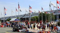 Doug Herberts B.R.A.K.E.S. Top Fuel dragster rolls past fans gathered for the seventh annual Parade of Power at Charlotte Motor Speedway on Wednesday.