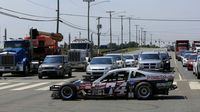 The modified of Bobby Measmer Jr. stopped traffic in its tracks during the seventh annual Parade of Power at Charlotte Motor Speedway on Wednesday.