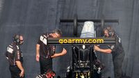 Tony Schumacher takes the lanes during elimination Sunday at the NHRA Carolina Nationals at zMAX Dragway.