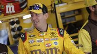 Kyle Busch in the garage during Thursday's LiftMaster Pole Night at Charlotte Motor Speedway.