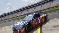 Jamie McMurray pulls into the garage area during Thursday's LiftMaster Pole Night at Charlotte Motor Speedway.