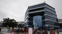 Hundreds of fans gathered for a fan Q&A with NASCAR drivers Bubba Wallace Jr., Clint Bowyer and MXGP rider Phil Nicoletti during the eighth annual Parade of Power at Charlotte Motor Speedway.