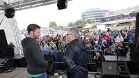 Dale Earnhardt Jr. and PRN's Doug Rice held a Q&A with fans during the NASCAR Rain Party Friday at Charlotte Motor Speedway.