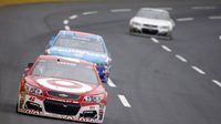 Kyle Larson races down the frontstretch during an action-packed NASCAR Sprint All-Star Race at Charlotte Motor Speedway.