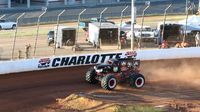 Dawg Pound races through Turn 3 during the Circle K Back-to-School Monster Truck Bash at The Dirt Track at Charlotte.