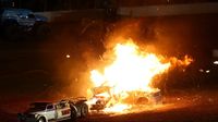 Magdatude, a 20,000-horsepower jet truck, performs during the Circle K Back-to-School Monster Truck Bash at The Dirt Track at Charlotte.